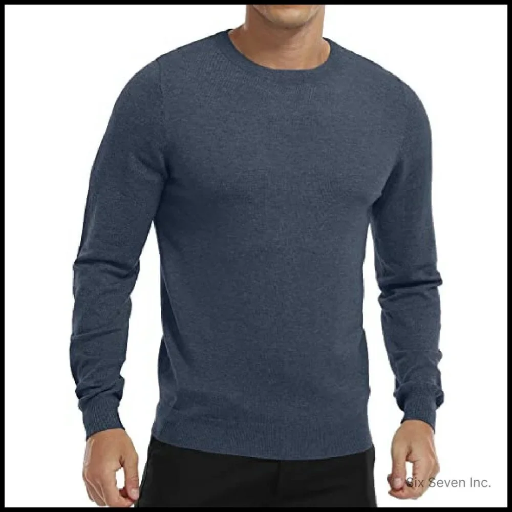 Slim Fit Crew Neck Sweater Lightweight Knitted Pullover Casual Minimal Chic